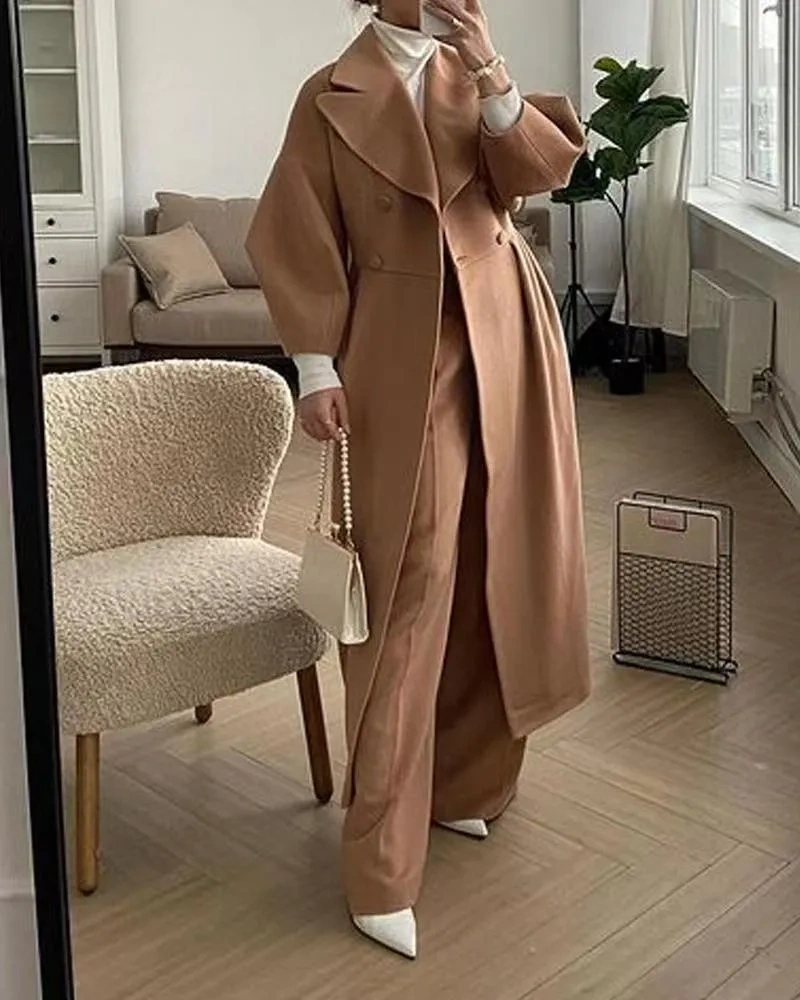 💕NOVO VESTIDO DE MALHA EUROPEU E AMERICANO OUTONO E INVERNO COM MANGA RETRO E ETIQUETA GRANDE.