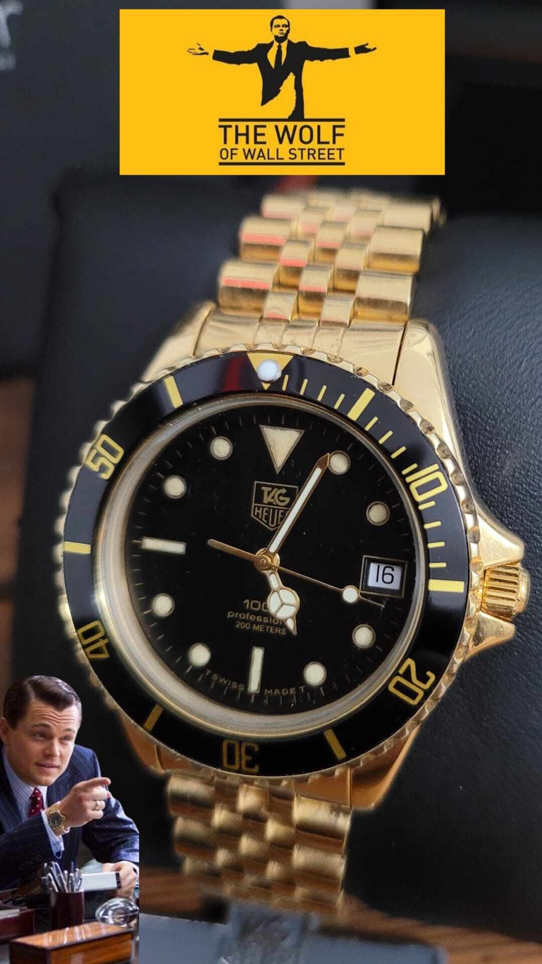 Promoção de Junho! Edição especial relógio TAG Heuer Professional 1000 24k banhado a ouro de 24 quilates