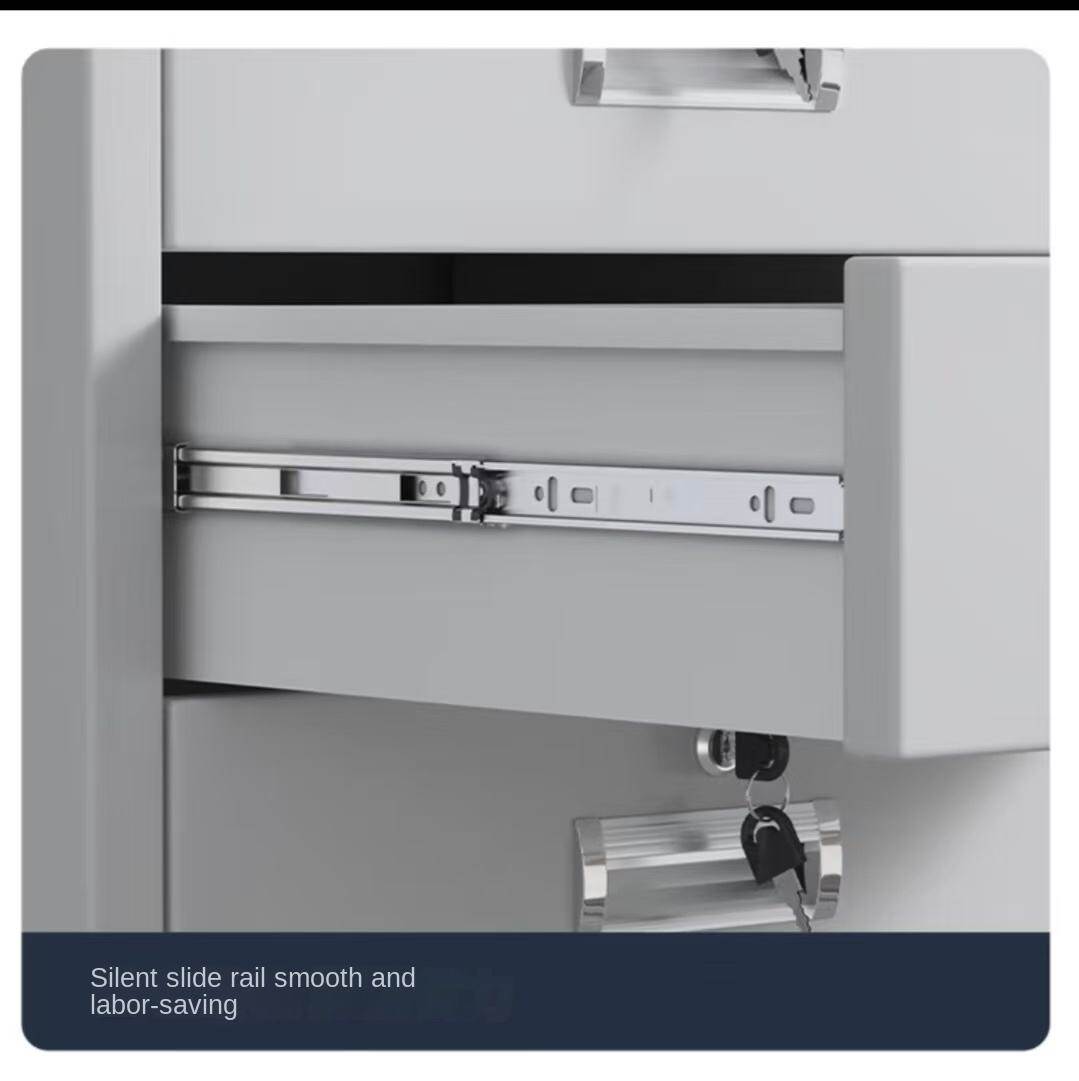 Factory Direct 390*500*600mm Moisture Proof Locked Three Drawers Metal Mobile Cabinet with Silent Wheels