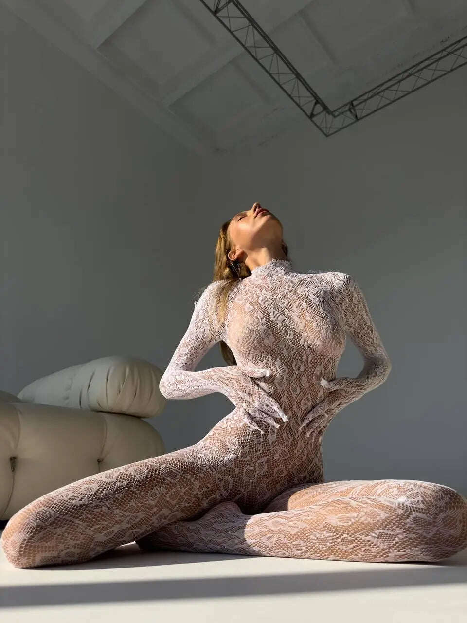 Bodystocking de malha de leopardo