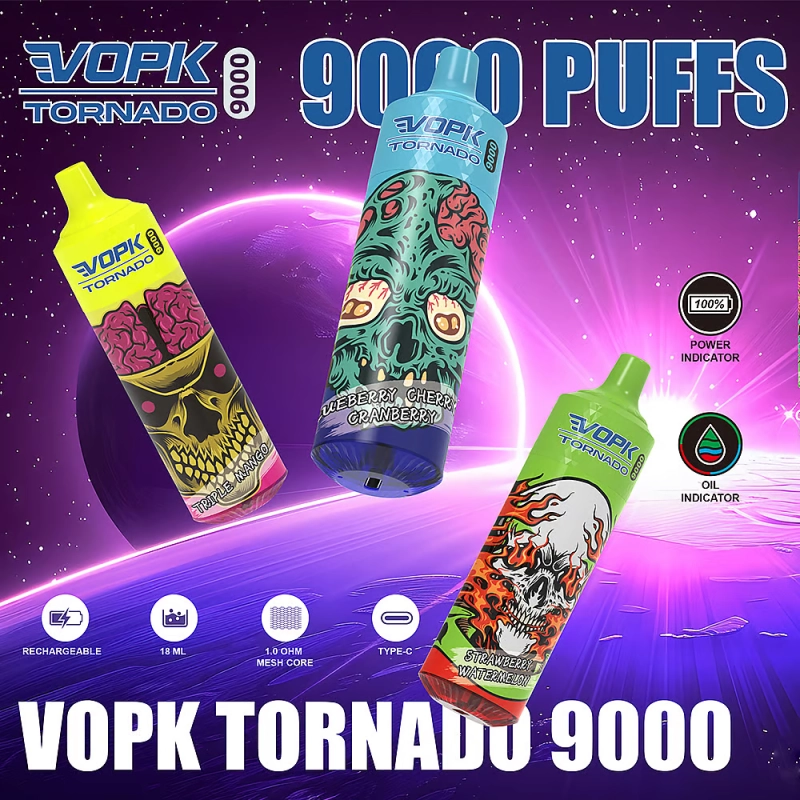 vopk tornado rechargeable disposable vape