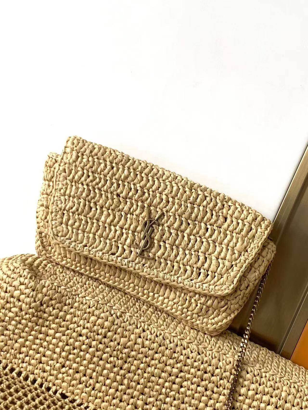 ICARE Raffia Crochet Grande Sacola de Compras