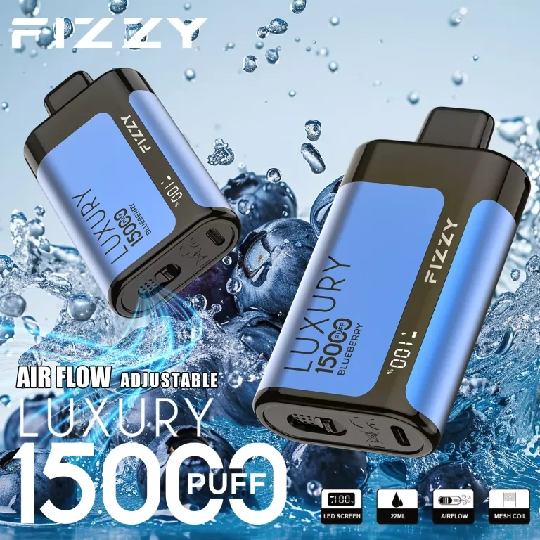 Fizzy Luxury 15000 Puffs LCD Screen Rechargeable Disposable Vapes Strawberry