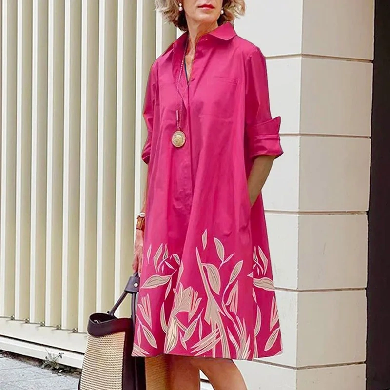 Луксозна бална риза с щампа с елегантна рокля 2024 г