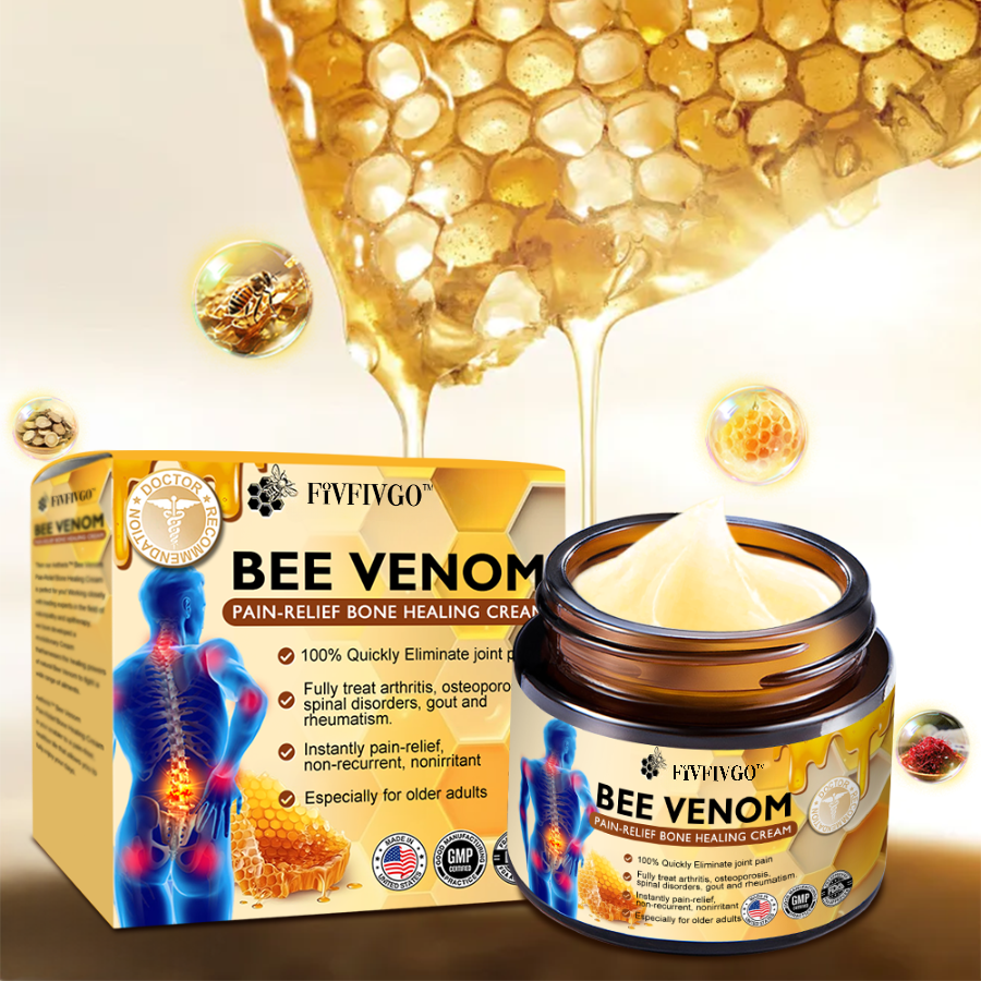 Fivfivgo™ Bee Venom Instant Ultra Strength Pain Relief Therapy Cream (Elimina a dor para artrite, dores musculares, nas costas, joelhos, costas, ombros, quadris, pulsos, mãos)
