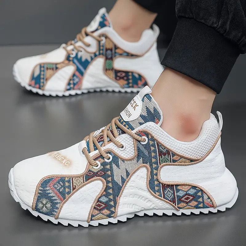 2024 Casual παπούτσια με μοντέρνες κεντημένες ραφές