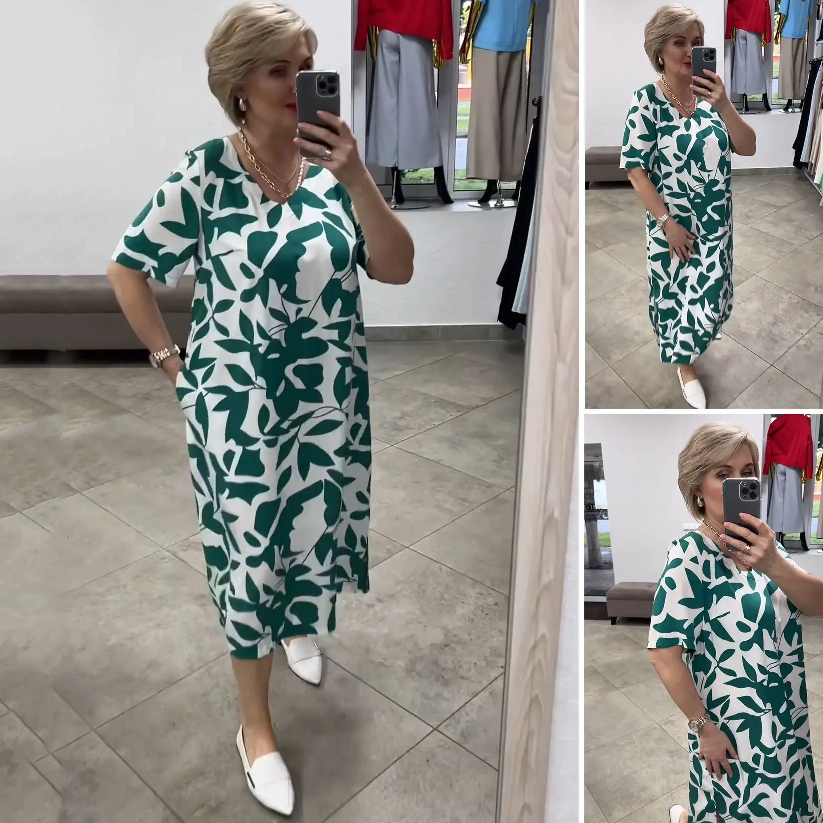 【S-5XL】 Vestido estampado moderno para mulher