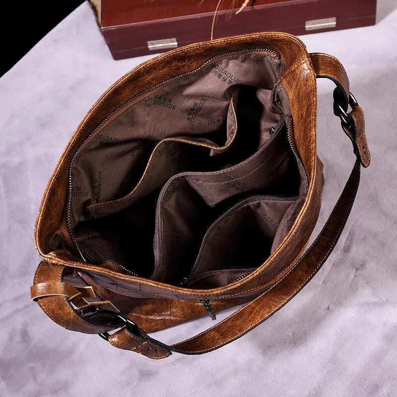 Bolsa feminina de um ombro com capacidade para ombros em estilo vintage