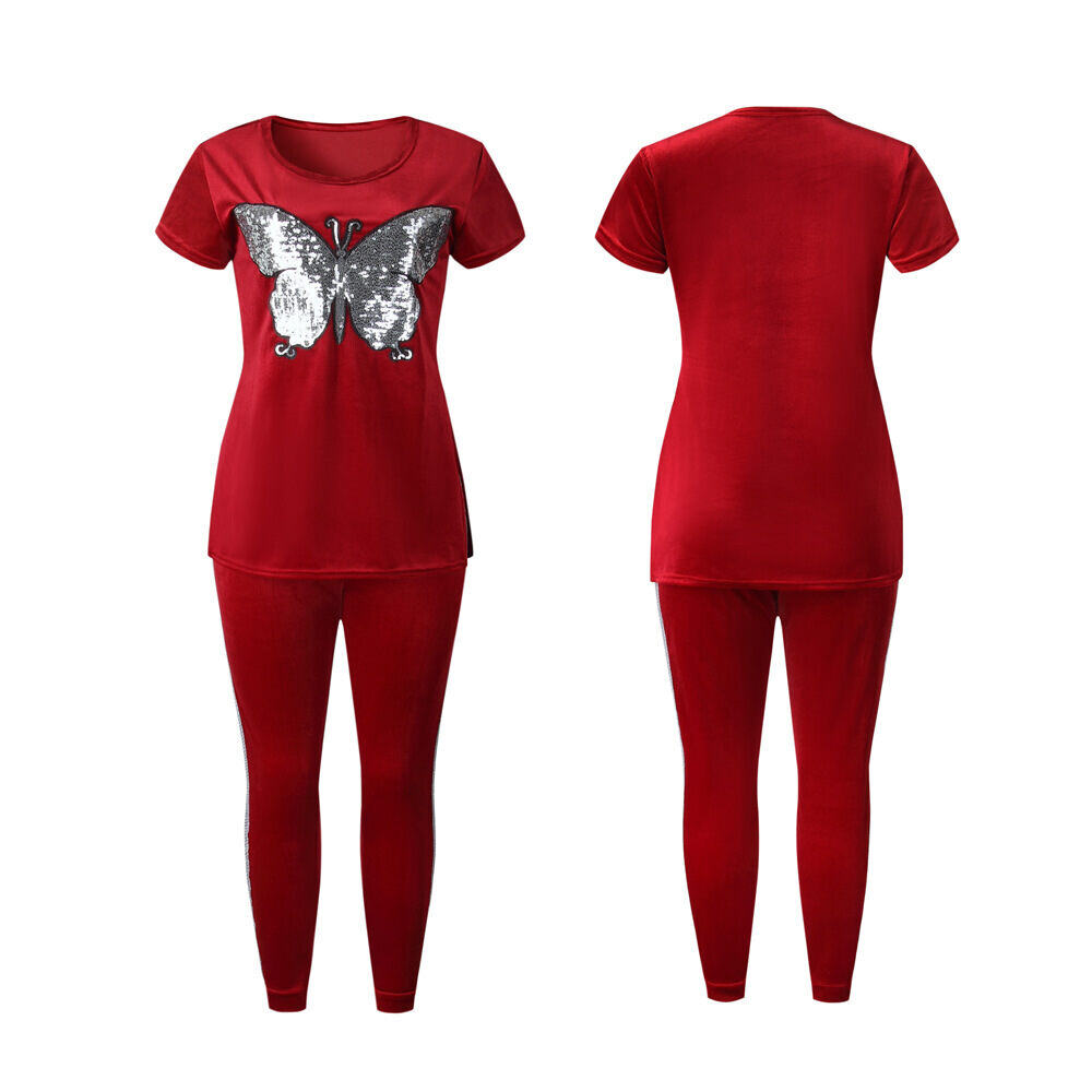 Vestido casual de veludo com lantejoulas borboleta e tamanho grande