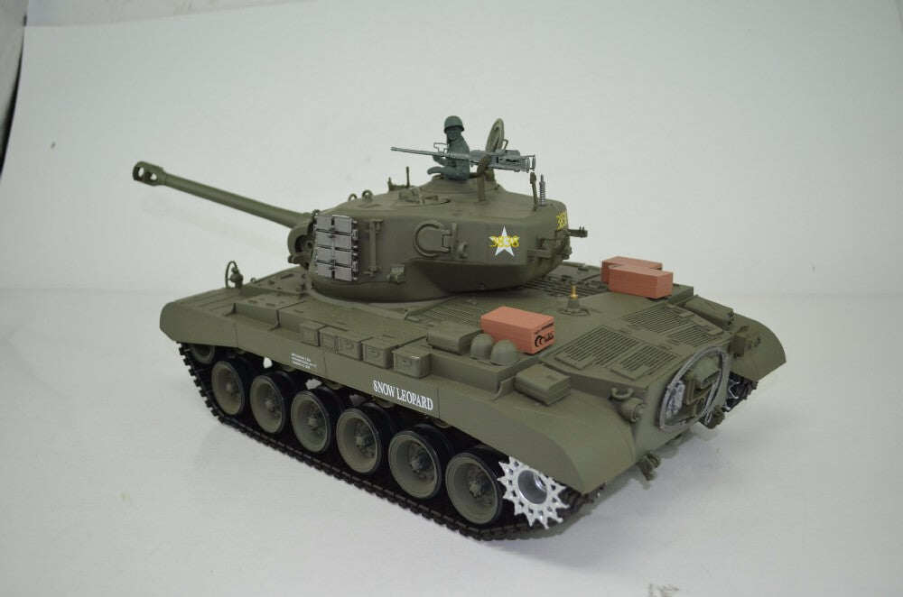 Tanque Heng Long M26 Pershing RC 3838 Tanque de Batalha Snow Leopard do Exército dos EUA