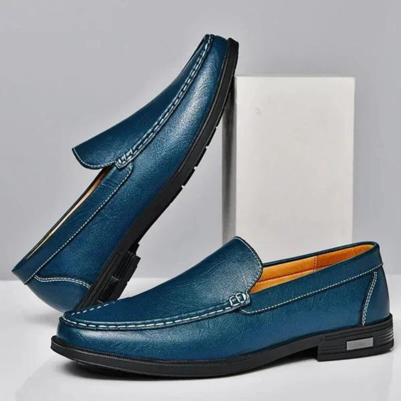 Mocassins masculinos de couro legítimo italiano