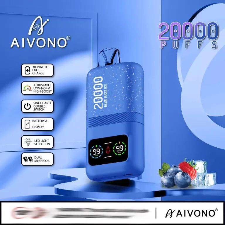 AIVONO 20000 Puffs Dual Mesh Rechargeable Disposable Vapes Peach ice