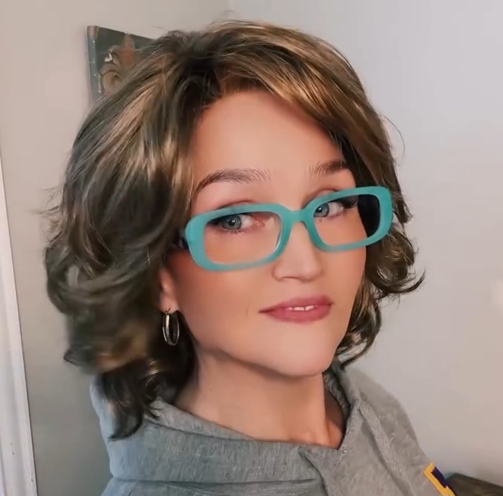 Fluffy Curls Hair Oblique Bangs Short Hair Wig