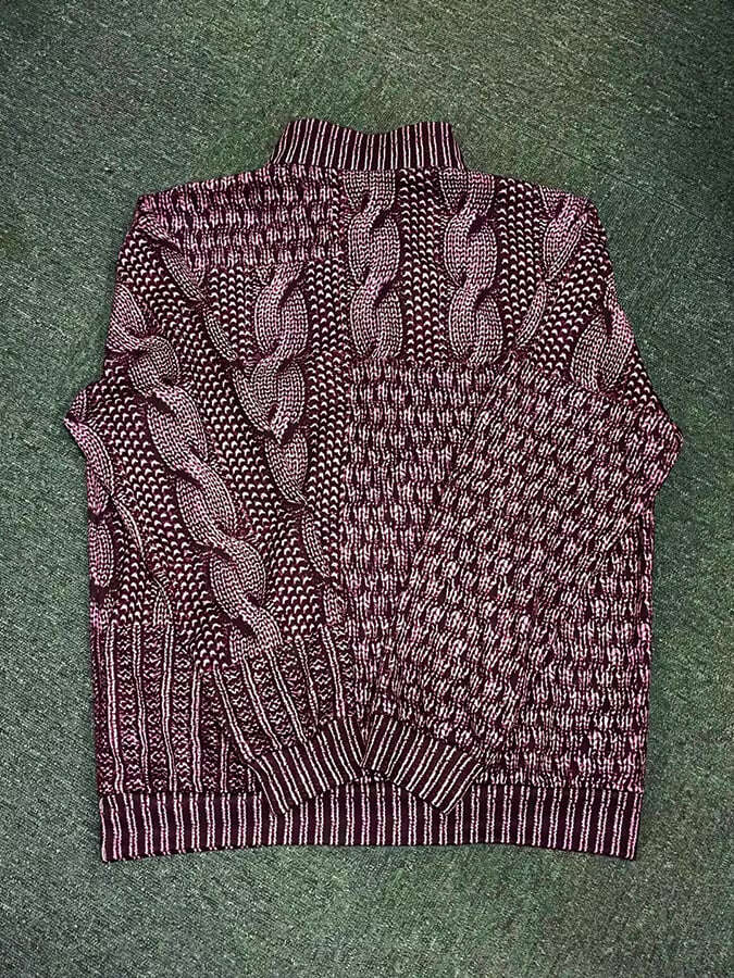 Ανδρικό φούτερ με κουμπιά γιακά με στάμπα ρετρό στάμπα