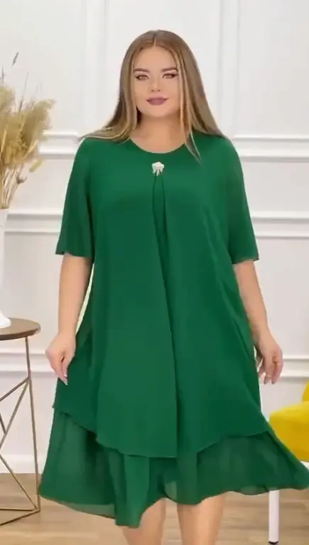 👗【S-5XL】 Novos vestidos de chiffon de alta qualidade 2024