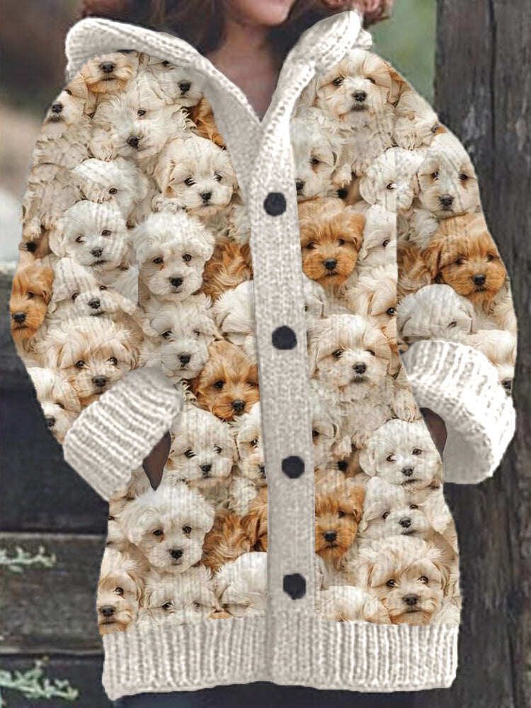 HOODIE DE MALHA DE FILHOTE DE CACHORRO BONITO