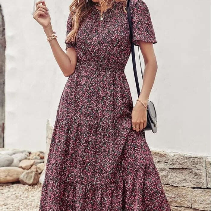 Мода дълга рокля с цветен печат дамска лятна бохо рокля