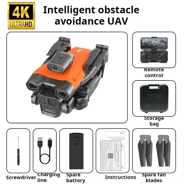 🎄🎄Коледна специална🔔🔥 Дрон с 4K камера, подходящ за възрастни, квадрокоптер с дистанционно управление HS175D с автоматично връщане, Follow Me, безчетков мотор, кръгов полет, точки от пътя, задържане на височина, режим без глава, 28 минути полет!!