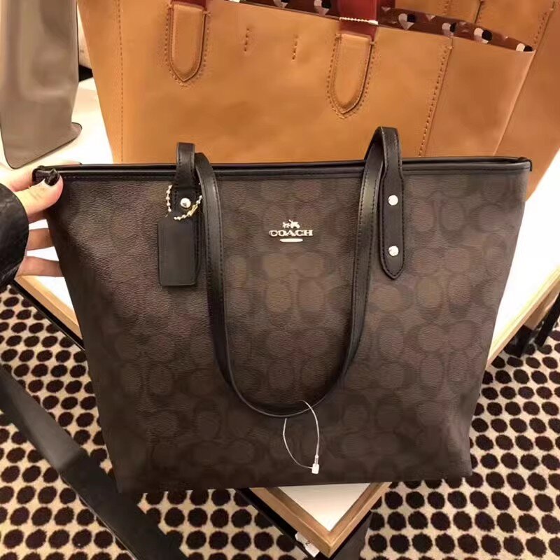 [Tax-free shopping]Coach/Coach women's bag tote bag single-sided magnetic buckle tote one-shoulder handbag shopping bag