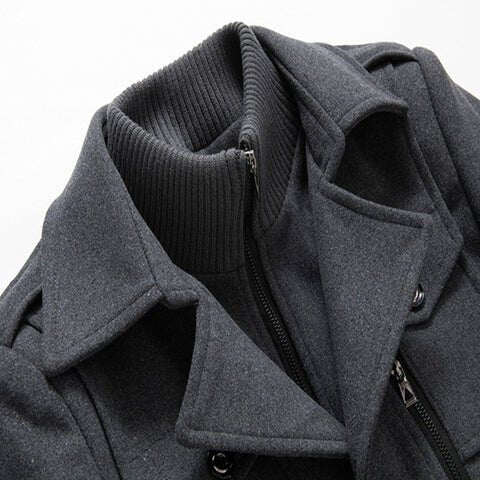 Casaco de lã masculino de duas peças