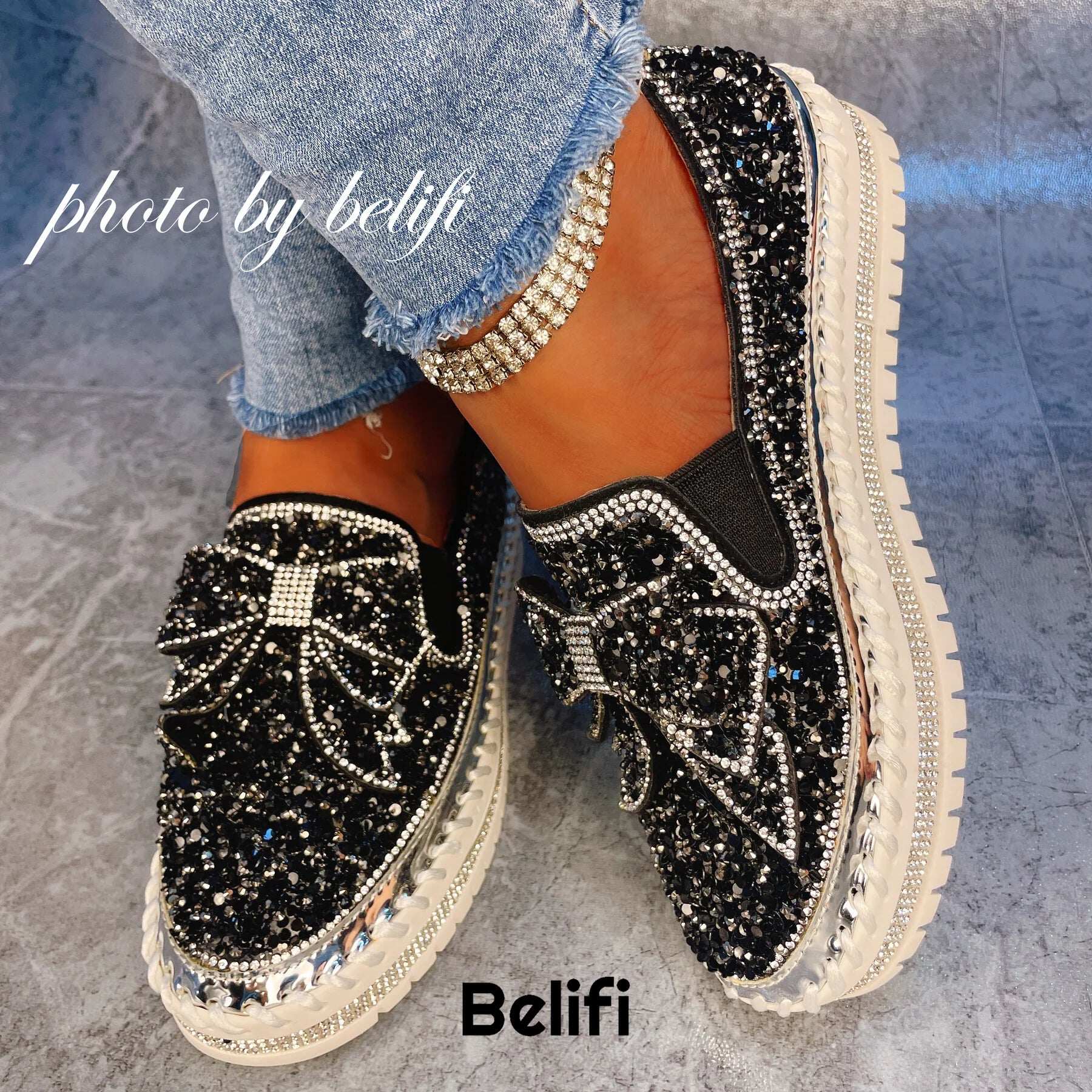 EMMILINE - SAPATOS FEMININO DE CRISTAL