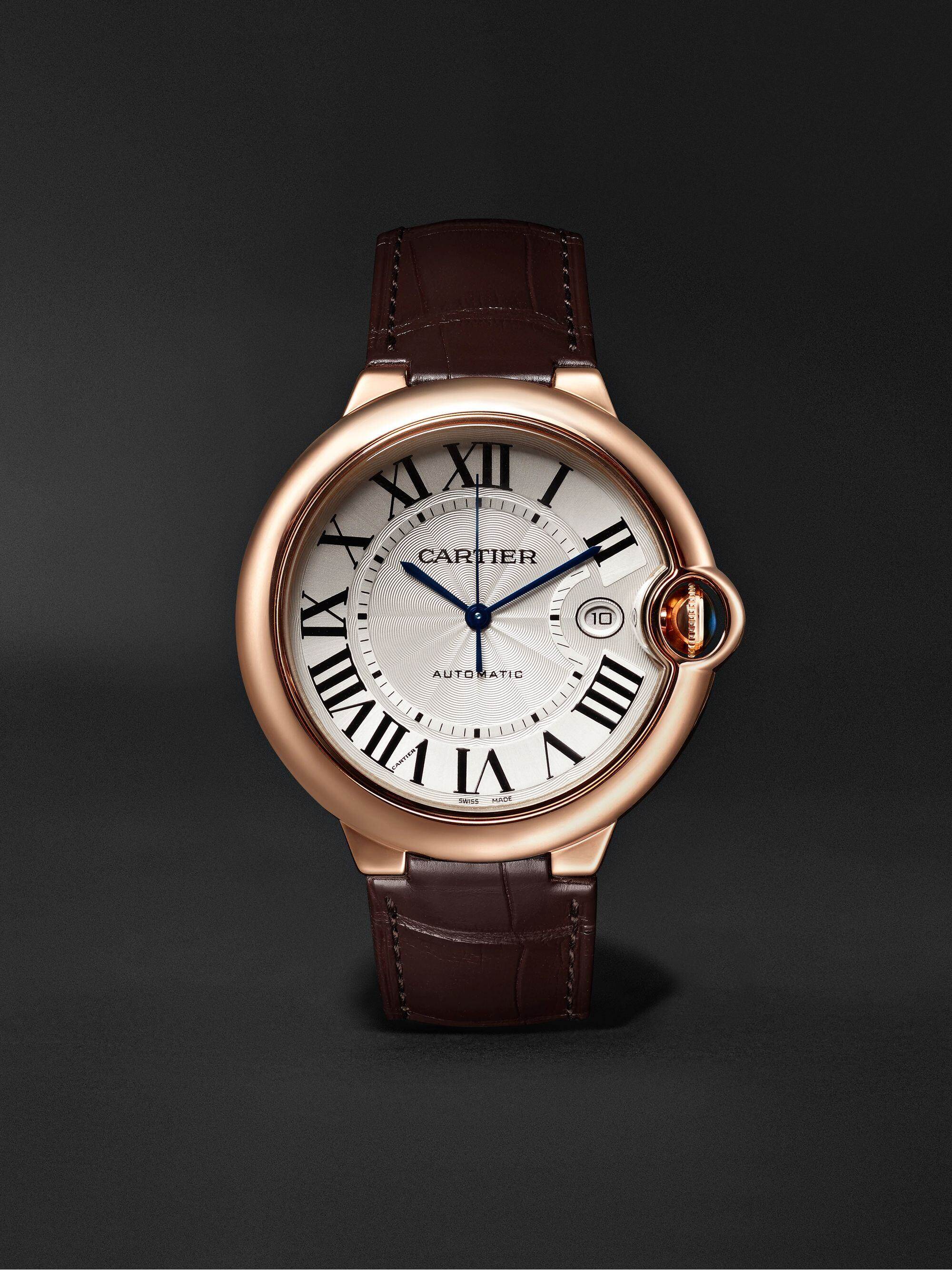 Automatyczny zegarek 42 mm z 18-karatowego różowego złota i skóry aligatora, nr ref. CRWGBB0017