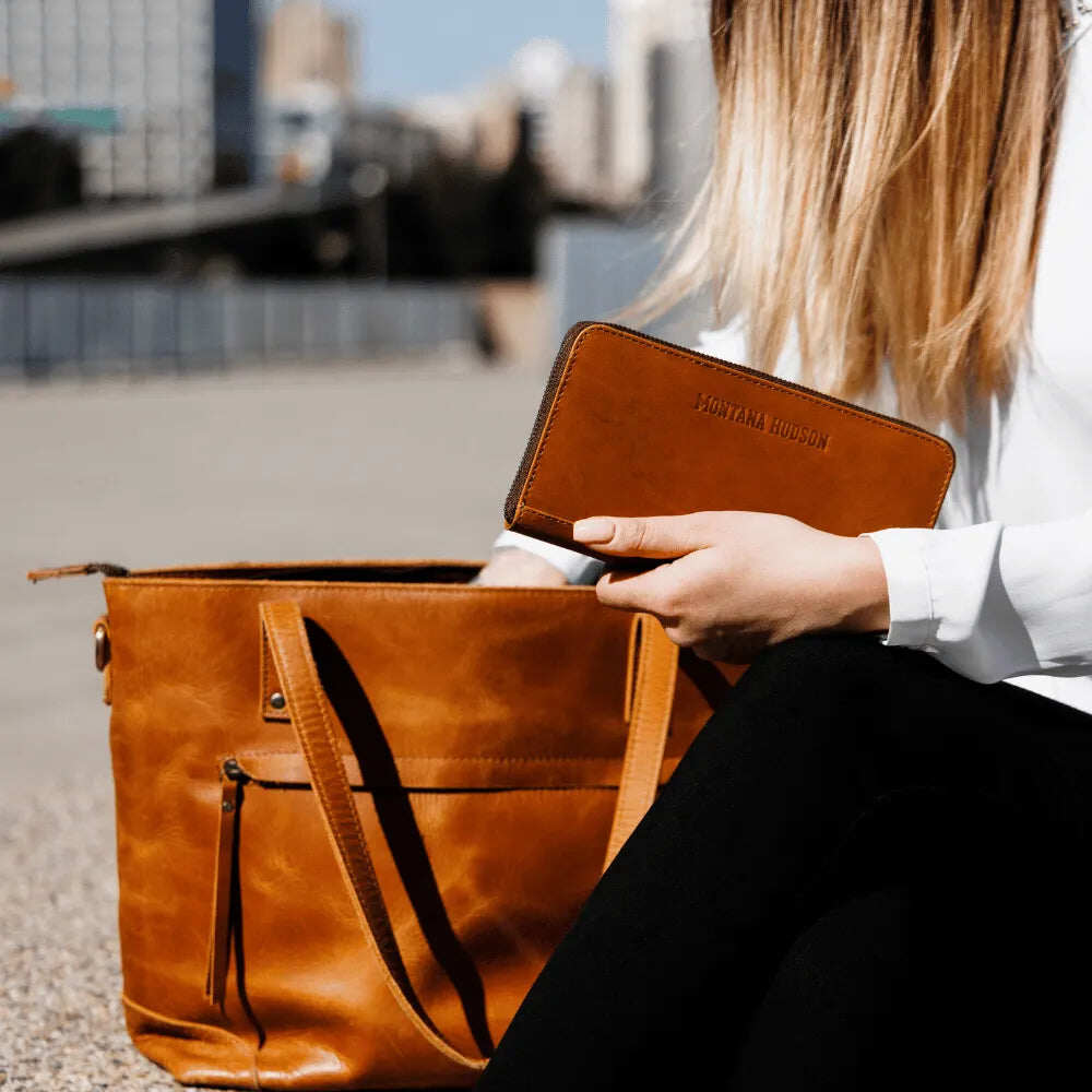 Bolsa Eva Vintage Couro Zip Up + Carteira Grátis (OS PROMO)