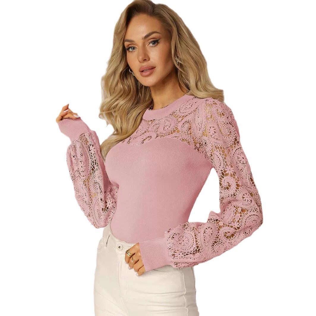 Дълъг ръкав със свързана дантела в стил 2024