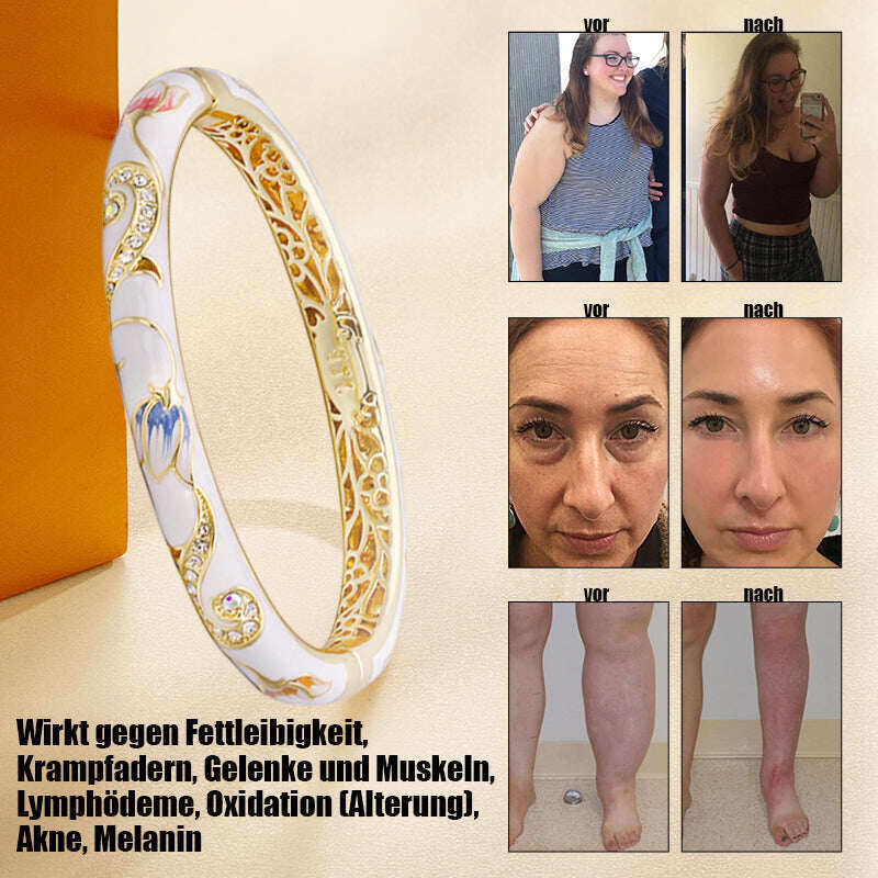 Pulseira magnética de esmalte Cloisonné de neodímio ouro titânio CZTICLE™