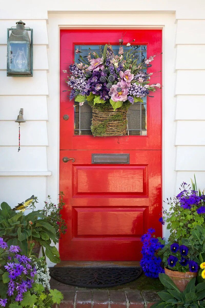 💝Sleva na poslední den - 50% sleva💖Věnce s levandulovým košíkem -Květinový věnec ke Dni matek, dárek pro maminku💐🥰