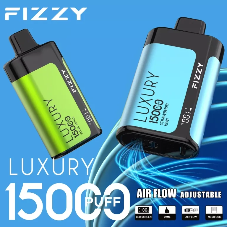 Fizzy Luxury 15000 Puffs LCD Screen Rechargeable Disposable Vapes Blueberry Raspberry_2
