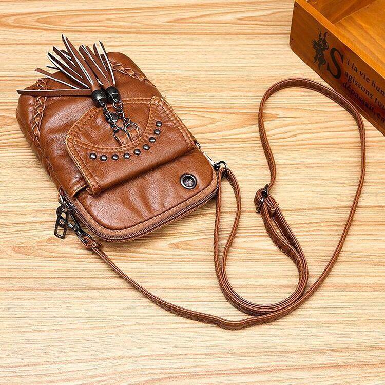 Bolsa crossbody impermeável feminina estilo retrô com z de alta capacidade