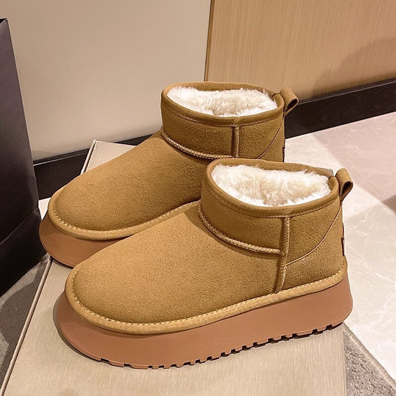 2023 OUTONO E INVERNO NOVAS BOTAS DE NEVE ESPESSURAS DE VELUDO