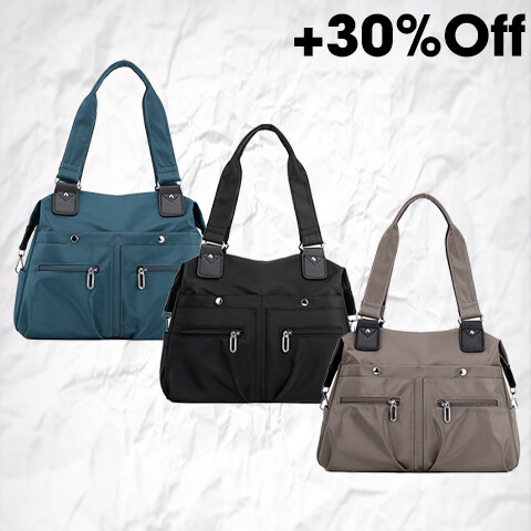 ✨Bolsa de ombro de nylon com vários bolsos à prova d'água de grande capacidade