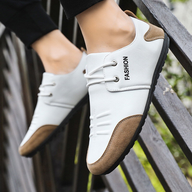 Sapatos de condução de couro genuíno italiano masculino
