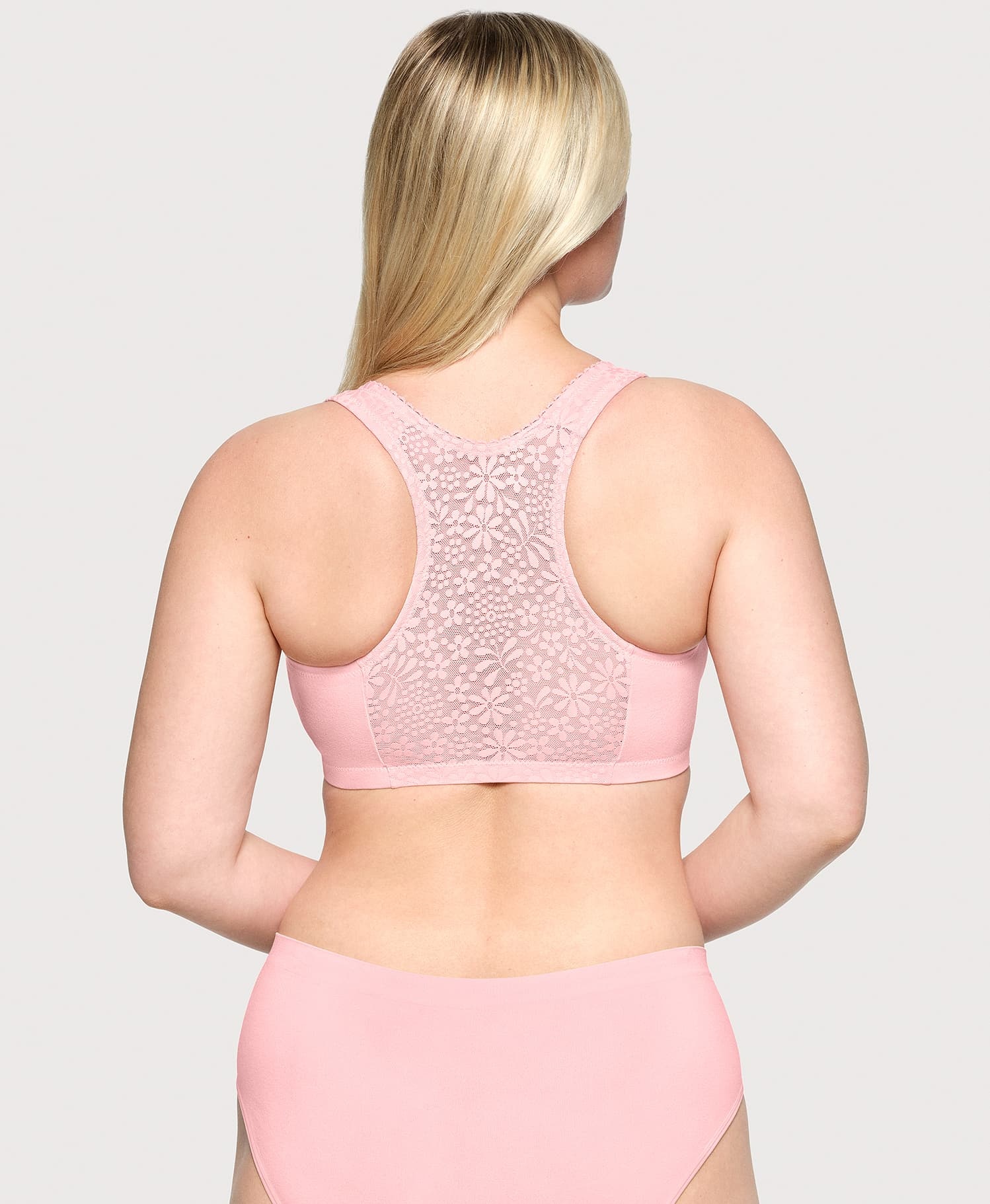 ✨Front-Closure Cotton T-Back Comfort Bra Pink Blush