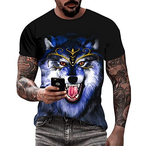 Camiseta masculina de caveira com estampa 3D criativa 3D camiseta de manga curta casual gola redonda novidade moda urbana camiseta