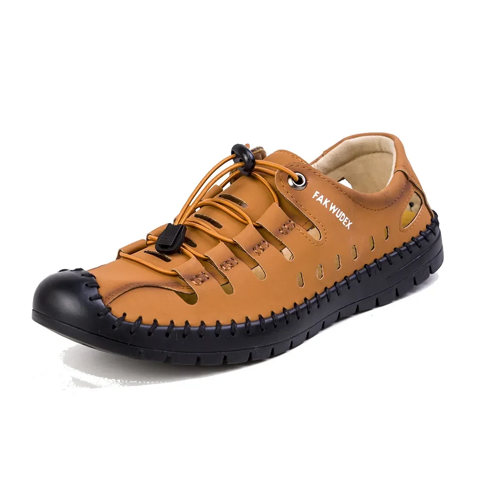 2023 nowe męskie skórzane buty wiosenne i letnie buty baotou hole trend fashion casual oddychające buty typu tide