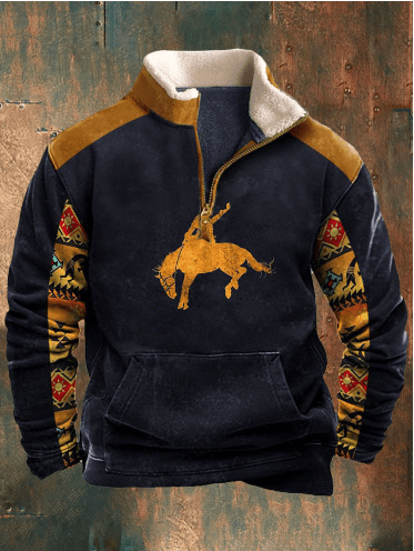 Ανδρικό φούτερ Vintage Western Quarter με βάση με φερμουάρ