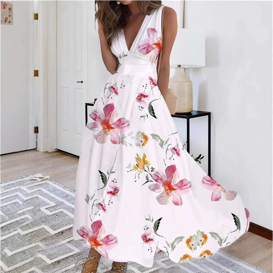 Vestido elegante feminino sem mangas