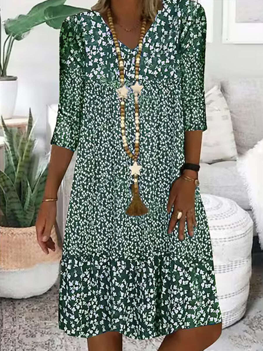 Novos vestidos de primavera e verão com decote em V 2025