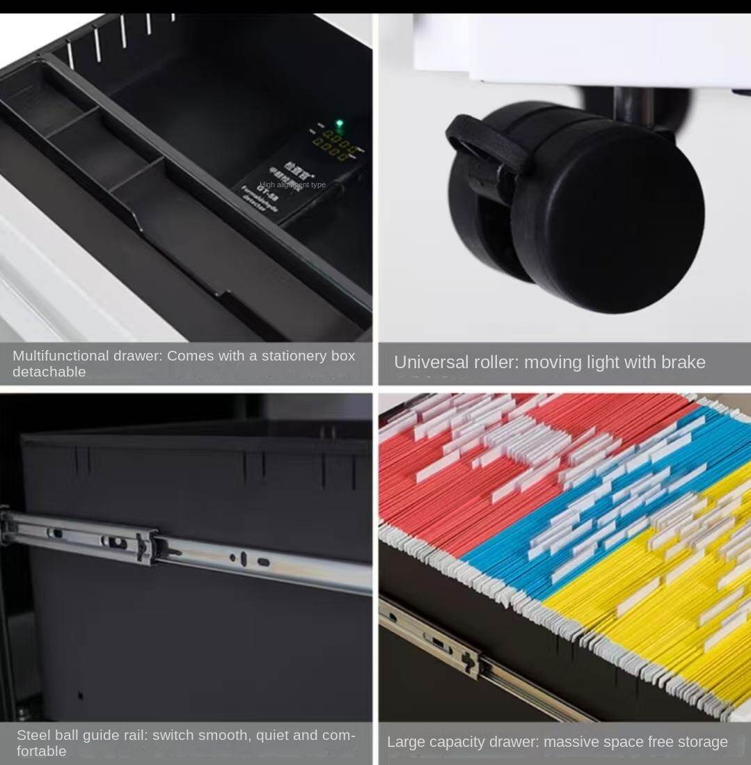 Factory Direct Customized 390*500*600mm Three Drawers Silent Wheel Movable Cabinet with Key Lock