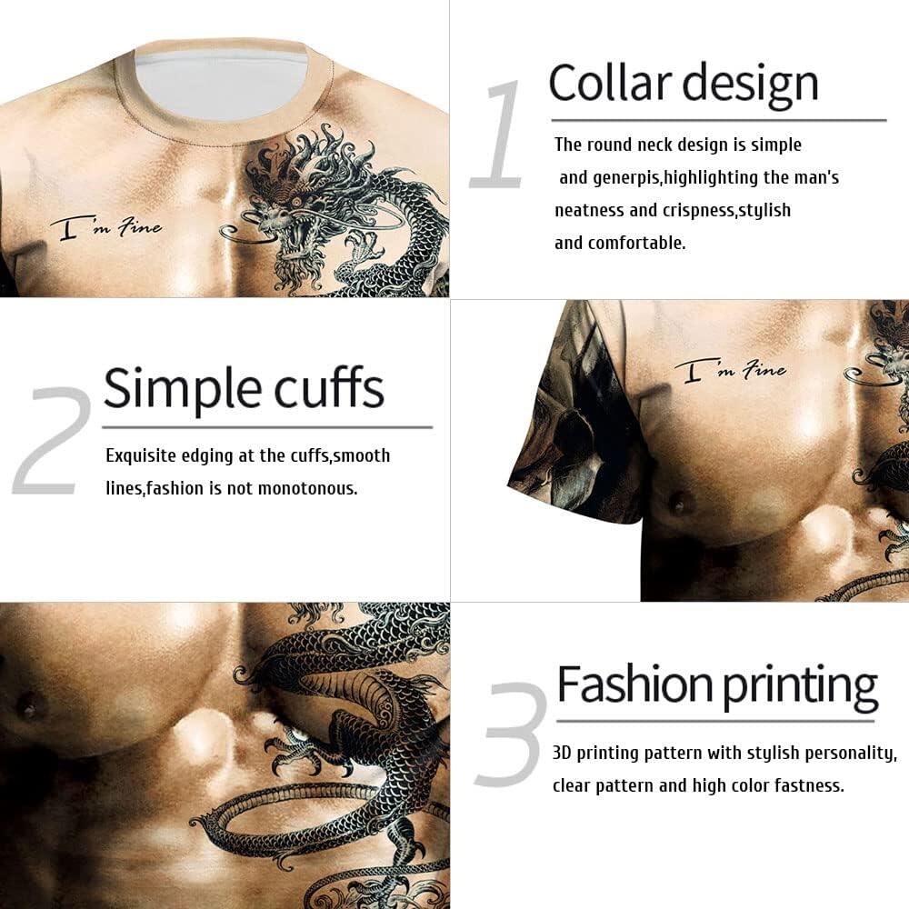 Men's 3D Print Skull T-Shirt 3D Creative Print Short Sleeve T-Shirt Casual Round Neck Novelty Street Fashion Tees Shirt