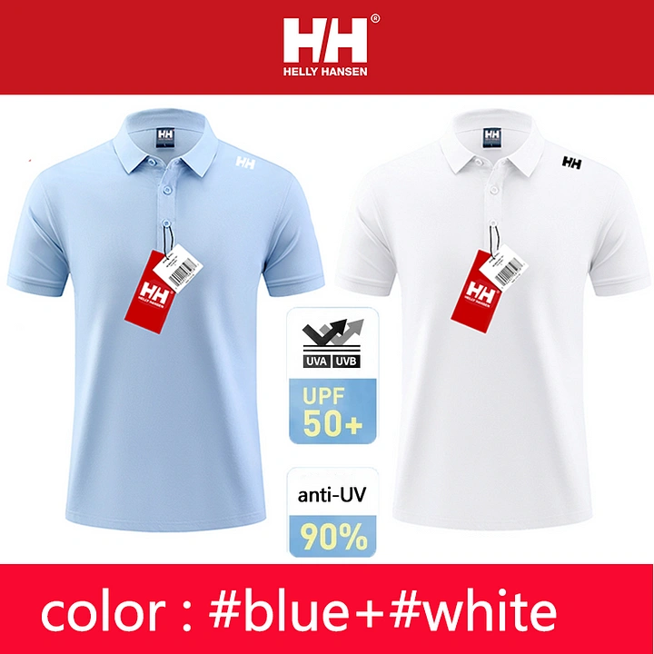 Camisa polo masculina Helly Hansen, resistente a UV, respirável, que absorve a umidade (pacote com 2)