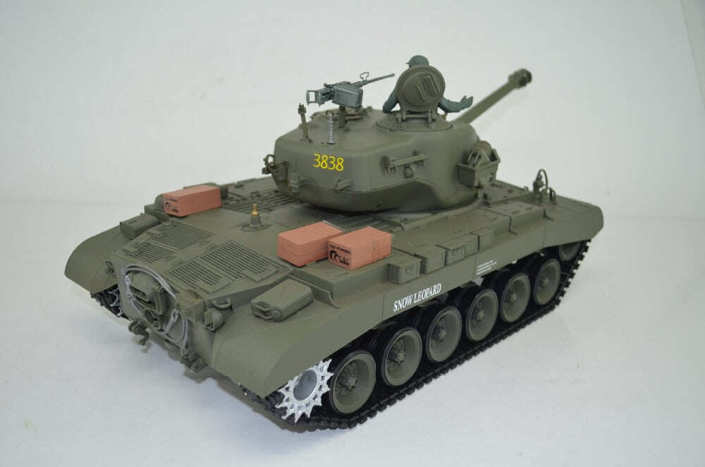 Tanque Heng Long M26 Pershing RC 3838 Tanque de Batalha Snow Leopard do Exército dos EUA