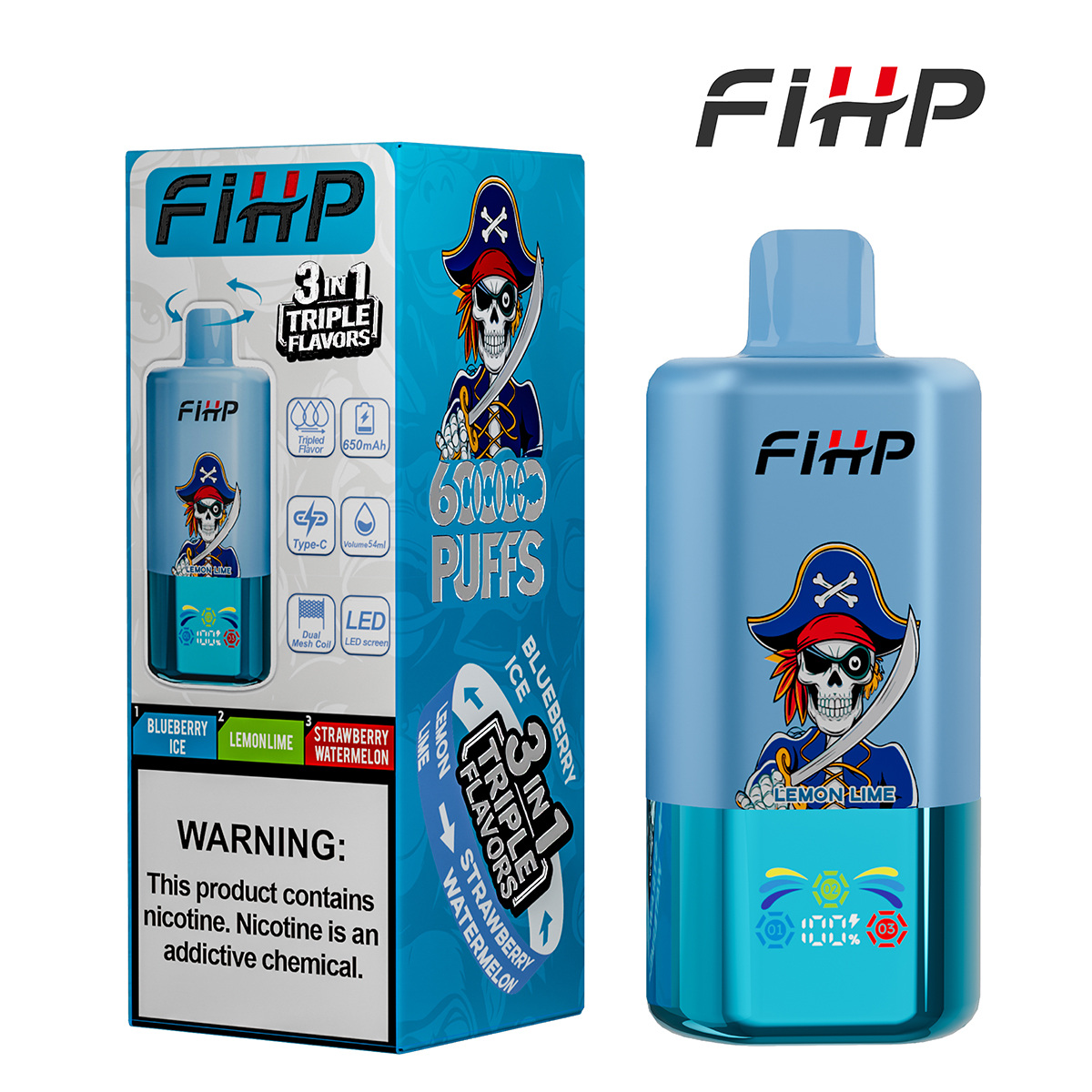 FIHP Vape o potrójnym smaku (60 000 zaciągnięć)