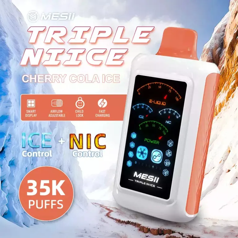 MESII TRIPLE NIICE 35000 Puffs Ice Strength Control Disposable Vape Bulk Buy Wholesale