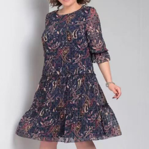 【🥇Perkamiausia】💥👗【S-5XL】Nauja pavasarinė suknelė su raštais 2025 m.