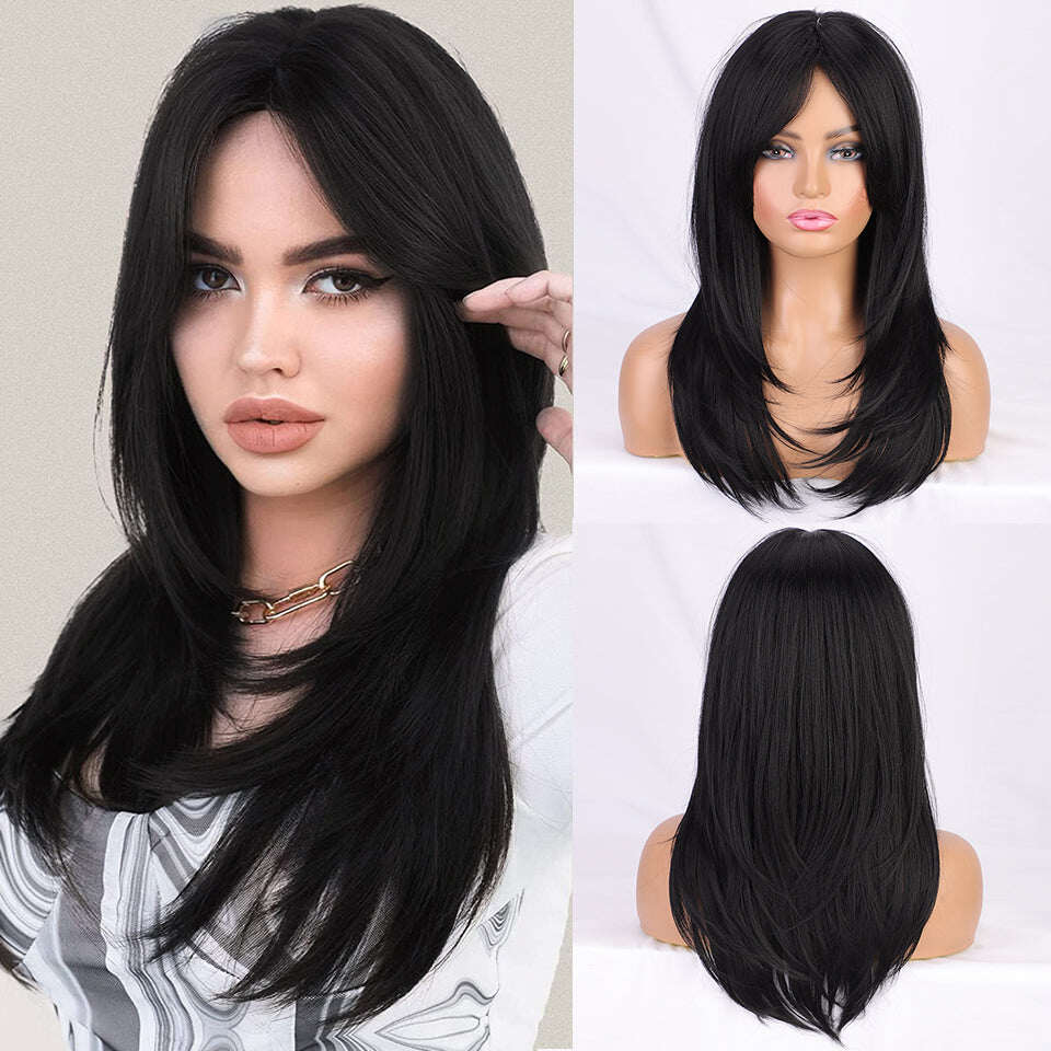 Ins Hot Ombre Blonde Wig with Bangs Long Curly Wig