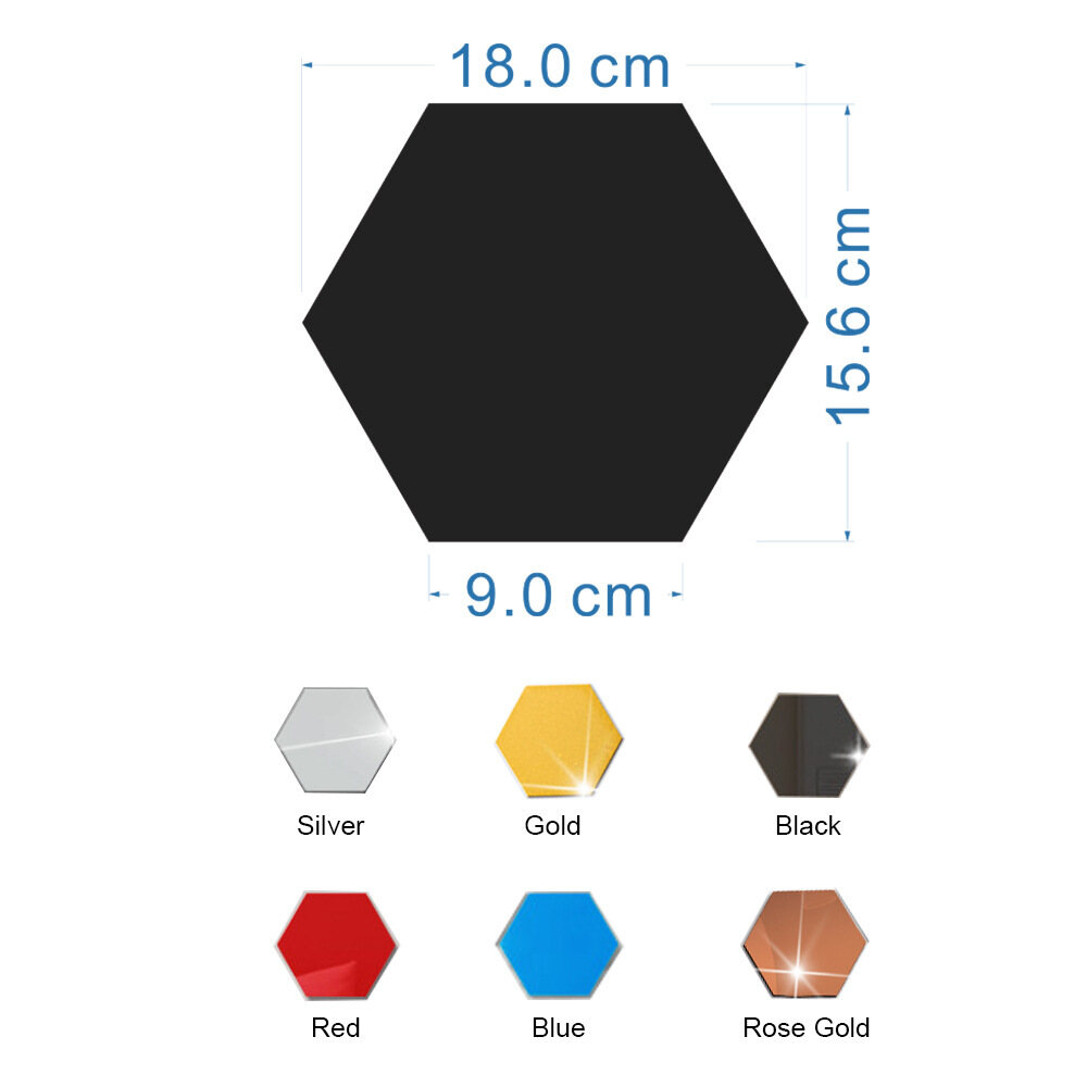 Adesivos de parede espelhados acrílicos hexagonais tridimensionais DIY adesivos de parede autoadesivos decoração de casa adesivos de parede de fundo